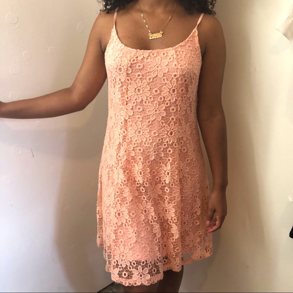 Pink floral dress